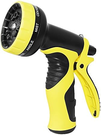 Garden Hose Nozzle Hand Sprayer,High Pressure 9 Pattern Metal Watering Nozzle, Flow Control Setting Knob,Suitable for Car Wash, Cleaning, Watering Lawn or Garden ,Washing Dogs and Pets