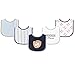 Luvable Friends Unisex Baby Cotton Terry Drooler Bibs with PEVA Back, Baseball, One Size