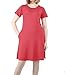 Modeway Women's Modal Short Sleeve Pockets T Shirt Dresses Loose Fit Long Tunic