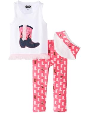 Baby-Girls Newborn Cowgirl Boot Tunic and Legging, Pink, 6-9 Months