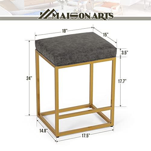 MAISON ARTS Counter Height 24" Bar Stools Set of 2 for Kitchen Counter