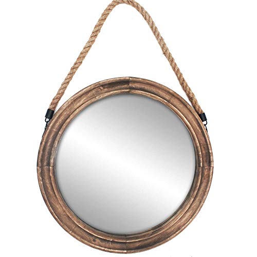 Funly-mee-162-Round-Wood-Framed-Mirror-with-Hanging-Rope-Wall-Mounted-Mirrors-Rustic-Brown 41TpabIFH8L