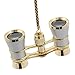 OPO Opera Theater Horse Racing Glasses Binocular Telescope Chain Necklace (Silver with Gold Trim) 3X25