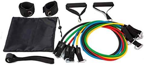 Chest Expander YTSLJ Fitness Resistance Band Suit 11-piece Set, With 5 Fitness Tubes/2 Handles/2 Ankle Strap/Door Anchor/Storage Bag, Suitable For Yoga, Sit-ups, Pilates