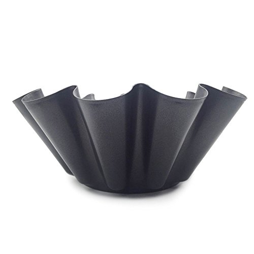 HOMOW 9 Inch Large Non-Stick Fluted Tortilla Shell Pans, Heat Resistant Flower Baking Molds,Brioche Mold (2 pcs)