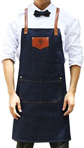 VANORIG Denim Chef Shop Apron with Pockets Durable & Comfortable
