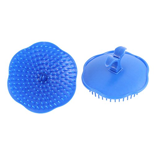 uxcell Hair Cleaning Head Scalp Massage Comb Shampoo Brush 2Pcs Dark Blue