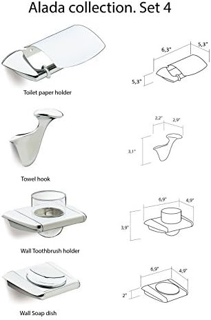 Secret Bath.Four pieces bathroom accessories set. SET 4. Alada collection