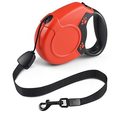 Retractable Dog Leash, FuPany Dog Walking Leash 26ft for Medium Large Dogs Up to 88lbs with Anti-Slip Handle (Red)
