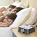 Yostyle Alarm Clock Charger w/3 USB Ports and 2 AC Outlets, 6ft Power Cord Charging Station Power Strip for Hotel Home,UL Tested (4 Dimmer Brightness,Snooze,ON/Off Switch,DST Time,Battery Backup)