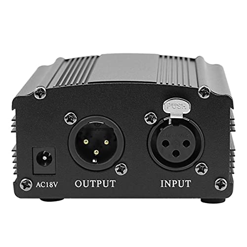 48V Phantom Power,1Channel Phantom Power Supply with Adapter, XLR 3