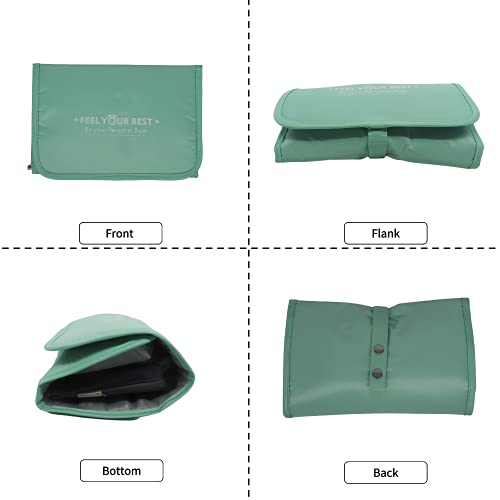 OSTKAKA Nylon Makeup Bag for Women， Small Travel Cosmetic Bag Makeup Pouch ，Zipper Toiletries Bag for Women (Green)