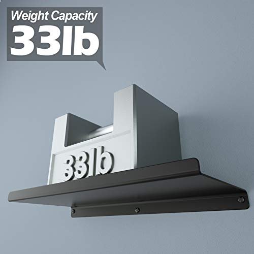 SRIWATANA Black Floating Shelves, Metal Wall Shelves Set of 3 for