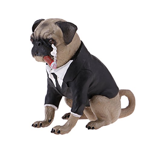 image for Unknown MagiDeal 1/6 Lovely Pug Dog Cigar Animal Model for 12'' Action