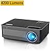 Projector, WiMiUS P18 Upgraded 4200 Lumens LED Projector Support 1080P 200" Display 50,000H LED Compatible with Amazon Fire TV Stick Laptop iPhone Android Phone Xbox Via HDMI USB VGA AV Black primary