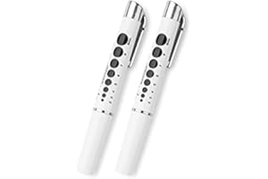 PrimaCare DL-9325-2 LED Diagnostic Reusable and Lightweight Medical Pen Light for Nurse, Student, Doctors EMT, Batteries Included, White, Pack of 2