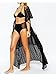 NFASHIONSO Long Maxi Beach Dress Swimsuit Sunscreen Bikini Cover Up Bathing Suit,Black,one size
