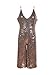 HaoDuoYi Womens Spakle Sequin Spaghetti Strap V Neck Backless Party Jumpsuit