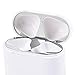 JNSA Dust Guard for AirPods 2 Wireless [2 Set][Chromium Plating][Protect AirPods from Iron/Metal Shavings][Luxurious Looking] Shiny Glossy Silver