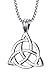 Mealguet Jewelry Stainless Steel Irish Celtic Triquetra Triangle Trinity Knot Pendant Necklaces for Men, 24