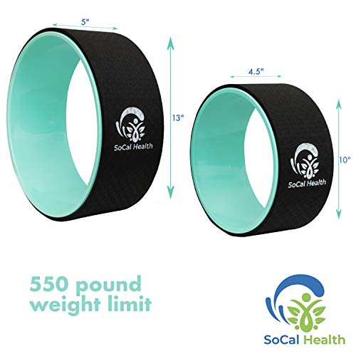 SoCal-Health-Yoga-Wheel-Set-with-Fitness-Resistance-Strap-Blocks-and-Carry-Bag-Stretching-Rollers-for-Flexibility-and-Balance-with-High-Density-Foam-Block-to-Support-and-Deepen-Poses-6-Piece-Set