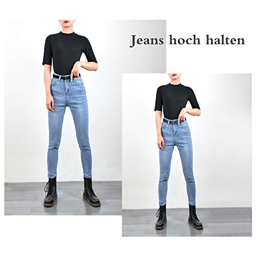 WERFORU No Show Stretchgürtel mit flacher Schnalle Unsichtbarer elastischer verstellbarer Gürtel für Frauen