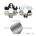 BBTO 15 Pieces 9 cm Adhesive Mirror Wall Stickers Hexagon Mirror Sheet for Home Bedroom Decor, Silver, 1 mm Thickness