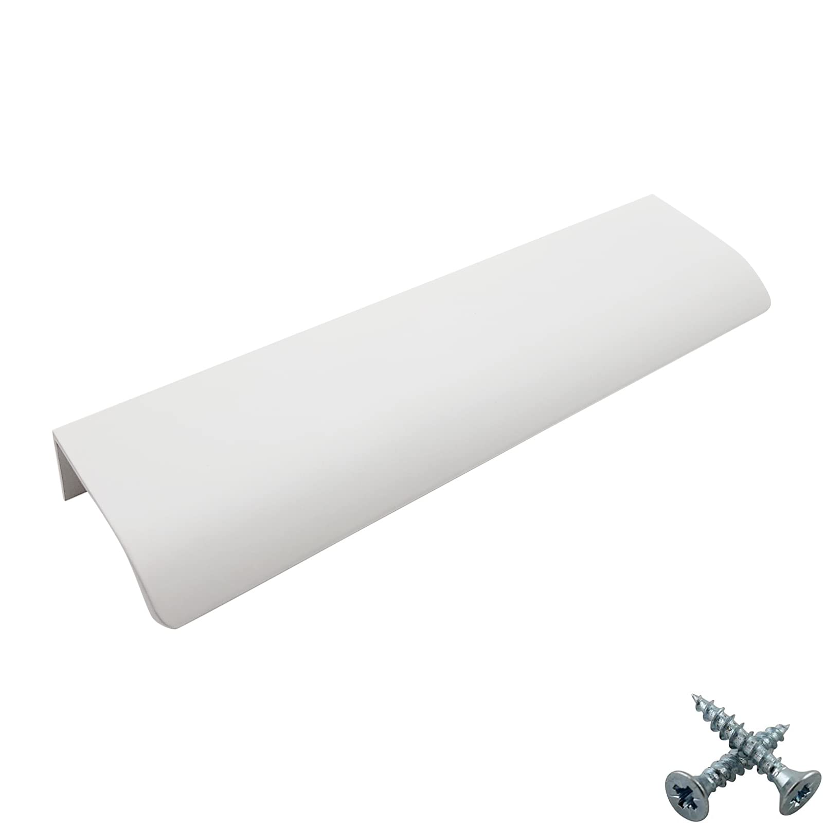 M4TEC Bar Kitchen Cabinet Door Handles Cupboards Drawers Bedroom Furniture Concealed Finger Edge Pull Handle for Wardrobe & Bedroom Cabinet Hardware White. VD3 Series: 64 mm Pack of 10