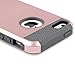 ULAK iPhone SE Case, iPhone 5S Case, iPhone 5 Case,Slim Fit Dual Layer Protection Case Shock Absorbing Hard Rugged Ultra Protective Back Rubber Cover with Impact Protection (Rose Gold + Grey)