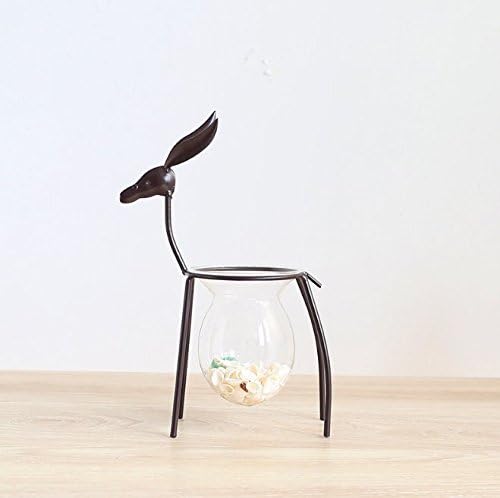 UChic 1PCS 25CM/10inch Ornament Deer-Shaped Iron Display Stand /Classic Planter Flower Pot Stand Holder Iron Pothook Stand for Hanging Glass Terrarium