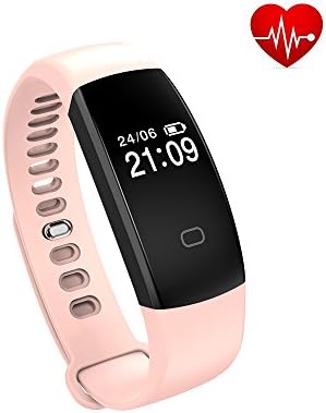 Fitness Tracker with Heart Rate Monitor, bossblue Smart Fitness Watch Touch Screen Activity Health Tracker Wearable Pedometer Sleep Monitor Smart Wristband Pink