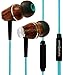 Symphonized XTC 2.0 Earbuds with Mic, Premium Genuine Wood Stereo Earphones, Hand-Made in-Ear Noise-isolating Headphones with Tangle-Free Innovative Shield Technology Cable (Celestial Star)