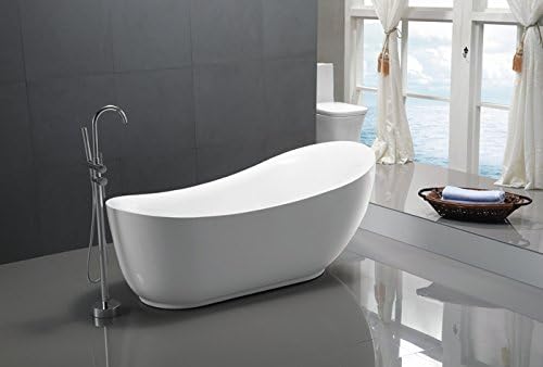 KIVA RHYME 71" Freestanding Bathtub, 100% Pure Acrylic Soaking Bath Tub for Bathroom, cUPC Certified, High Glossy White, Model HS-BANANA MAX