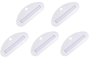 WSJIABOFUX 5Pcs White Toothpaste Squeezer,Plastic Toothpaste Tube Squeezer Dispenser,Toothpaste Clips for Saving Toothpaste,Simple and Practical, Kid Friendly，Bathroom Safety, Aids and Accessories，Tube Squeezers