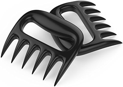 Meat Shredder Bear Claws Pulled Pork Puller BBQ Fork Barbecue Tool (Set of 2 Black)