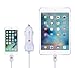 VoltronTek iPhone 7 Car Charger with Extra Length Built-in Lightning Connector for iPhone 7 7 plus 6S Plus 6 Plus 6 Se 5S 5 5C iPad Pro Air Mini 2 3 4 and Extra USB Port (White)
