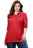 Ultimate Tee Women's Plus Size Polo Long Sleeve Ultimate Tee