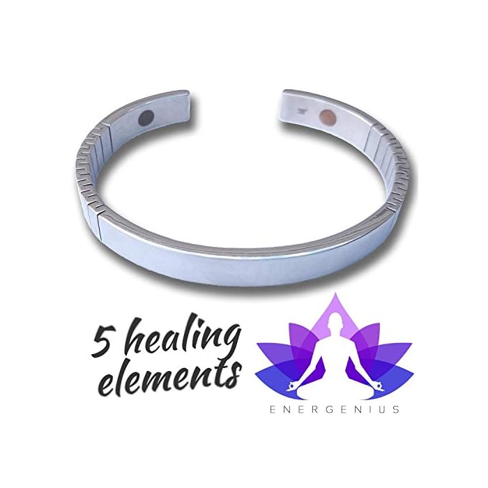 EnerGenius ION Bracelet - 5 Element Magnetic Bracelet - Arthritis Pain Relief - Back, Joint, and Muscle Pain - Ruduce…