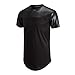 UNRESTRAINED Mens Hip Hop Curved Hemline Swag Tshirts Black L