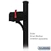 Salsbury Industries 4835BLK Designer In-Ground Mounted Decorative Mailbox Post, Black