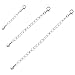 Hoops & Loops 925 Sterling Silver 3Pcs Durable Chain Extender Necklace Bracelet Anklet Extension for Women Men, Silver