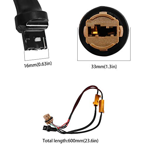 HUIQIAODS 50W 8Ohm 7443 7444NA T10 992 Led Load Resistor - Fix Headlight LED Bulb Fog Lamp Fast Hyper Flash Turn Signal Blink Light LED License Plate Lights Error Code Canbus Resistors Decoder 2PCS