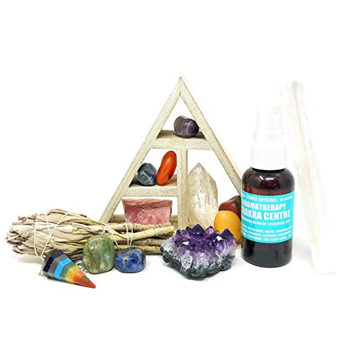 15 pcs Chakra Crystal Healing Kit! / Lot of Chakra tumbles, Amethyst Cluster, Raw Stones, Sage, Meditation Spray + More… - Image 5