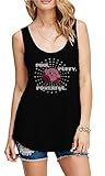 Kirby Pink Puffy Powerful Juniors Black Tank Top