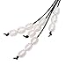 Long Freshwater Cultured Pearl Necklace with Pendant on Leather Cord Y-shaped Boho Necklace for Women 23.6