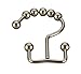 Pro Chef Kitchen Tools Brushed Nickel Roller Shower Curtain Rings - 12 Pack Set of Double Hook Rollerball for Liners and Curtains to Smoothly Glide Open and Closed on Straight and Curved Rods