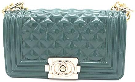 FuAhaLu Women's luxury Silicone Shoulder Bags Golden Chain Crossbody Bags