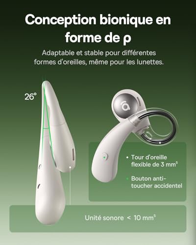 Eli Sport2 Open Ear Écouteurs, Écouteurs Sport à Conduction Aérienne avec Courbe de Confort S, 45H d’Autonomie, SuperBass 2.0, IPX7, Bluetooth 6.0, Appels Clairs avec 4 Micros IA