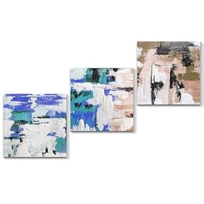 3 Piece Canvas Wall Art Abstract Color Canvas Prints Home Artwork Decoration for Living Room,Bedroom - 12"x12"x3 Panels