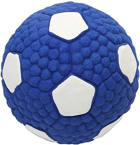 SHANGUP Dog Ball Squeaky Dog Toy for Small, Medium and Large Dogs Indestructible Chew Toy for Teeth Cleaning Ball for Aggressive Chewers (Blue Football)